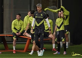 Imanol, durante el entrenamiento de este viernes en Zubieta
