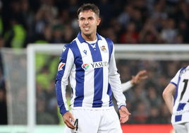 Zubimendi, en un partido anterior en Anoeta.