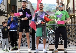 Irabazleak, Yassine Bih, Ismail Chkhichekh eta Iñigo Macias hiru bizkorrenak gizonezkoetan.