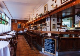 Comedor del Gerald's Bar en el barrio de Gros en San Sebastián.