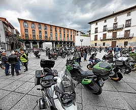 Algunas de las motos que se pudieron ver en Azkoitia.