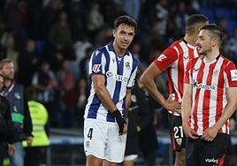 Zubimendi, en el último partido contra el Athletic.