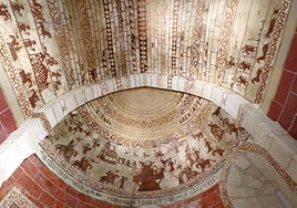 Pinturas rojas del ábside de la Iglesia de Nuestra Señora de La Asunción de Alaiza.