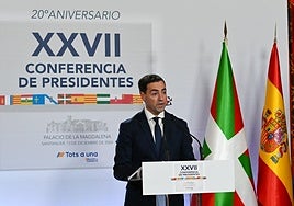 Pradales, el pasado 13 de diciembre, en la conferencia de presidentes autonómicos en Santander.