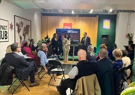 La diputada Domínguez, durante el viaje a Nueva York.