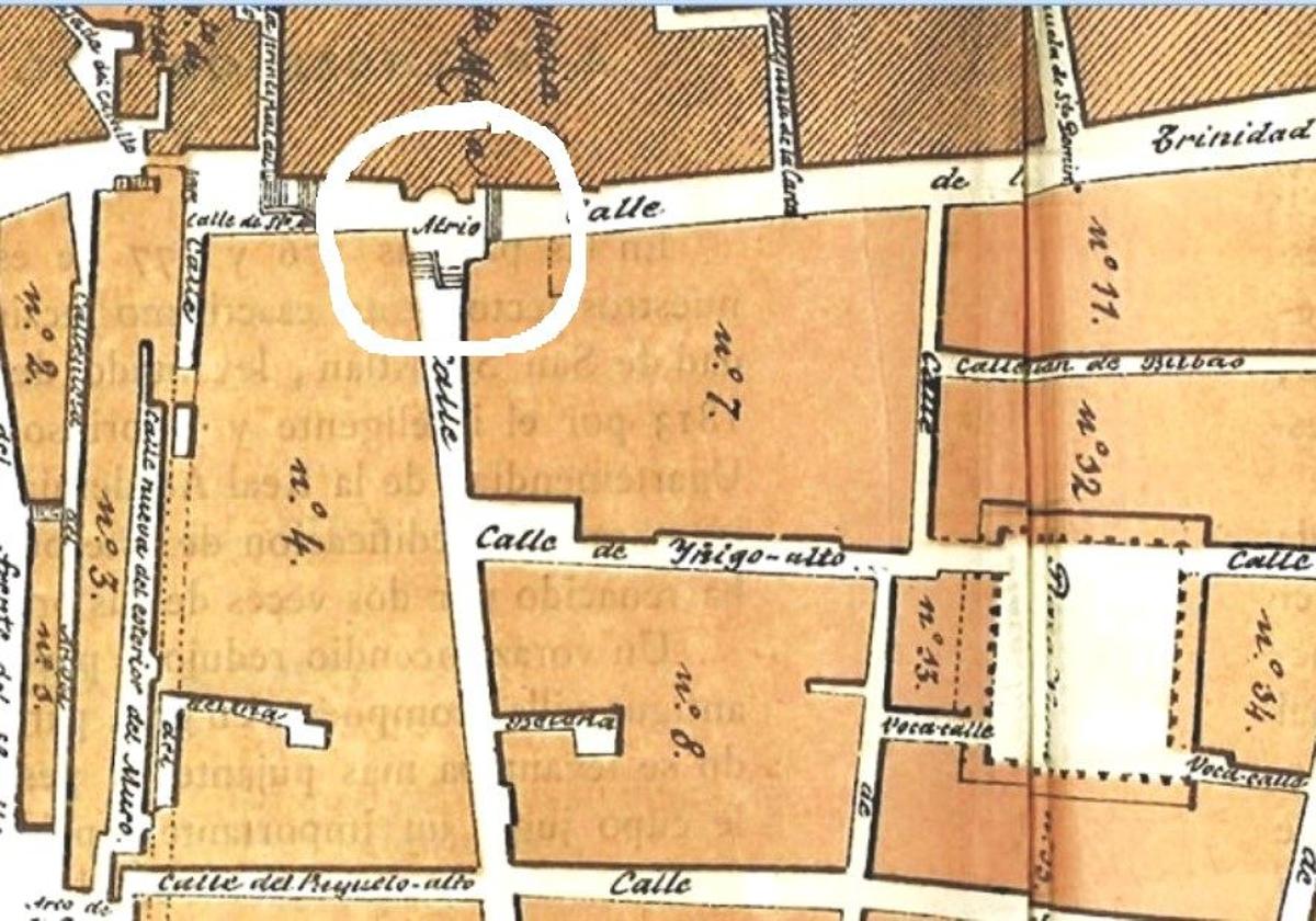 Fragmento de un plano de la Parte Vieja.