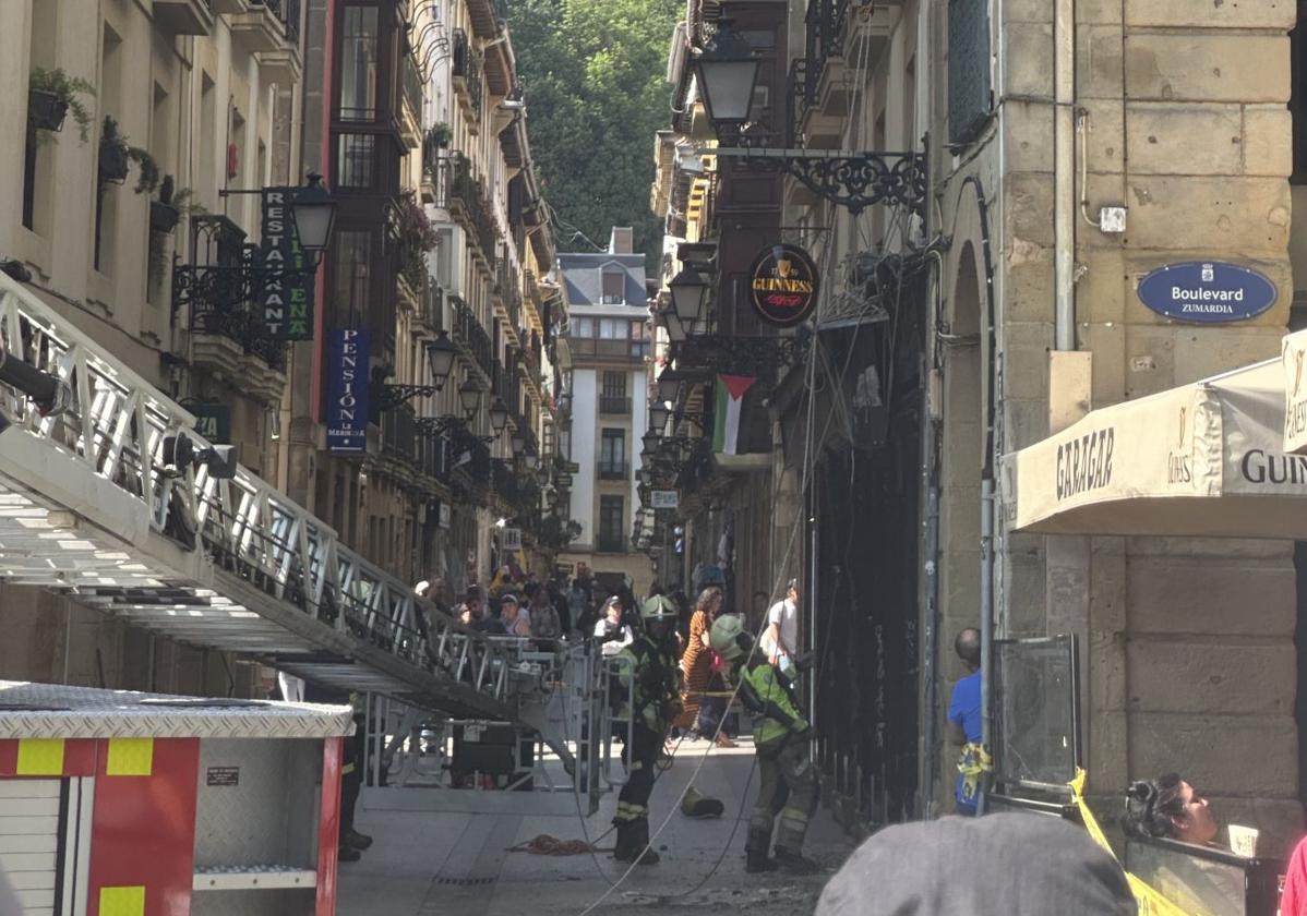 Susto en el bar Garagar de San Sebastián que obliga a la intervención de los bomberos