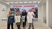 Maialen Arizkorreta, Goizane Alvarez, Azahara Domingues e Iker Zubeldia en la presentación de la prueba,