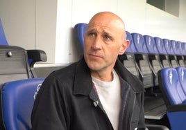 Iñaki Goikoetxea en sus primeros minutos como entrenador del EIbar