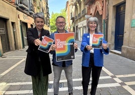 Edurne Koch, Aitor Bengoetxea eta Irati Iciar, aurkezpenean.