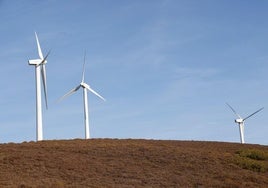 Parque eólico de Elgea, el único en marcha en terrenos guipuzcoanos.