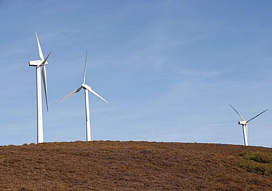 Parque eólico de Elgea, el único en marcha en terrenos guipuzcoanos.