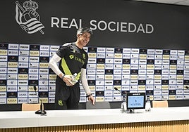 Imanol Alguacil, en su última comparecencia en Zubieta este viernes