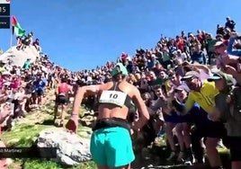 Sara Alonso, en las últimas cuestas en Aizkorri.