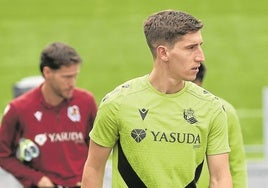 Aihen Muñoz sube al Z2 de Zubieta el viernes en el último entrenamiento de la temporada.