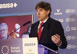 Eneko Andueza, este miércoles en el Fórum Europa.