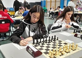 Alaitz Hidalgo durante los Juegos Escolares de Euskadi.