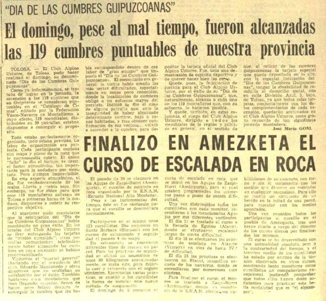 Reportaje que apareció en EL DIARIO VASCO el 6-VI-1975.