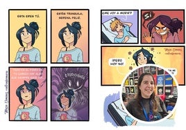 La irundarra María Jiménez posa feliz con el galardón del Cómic de Barcelona.