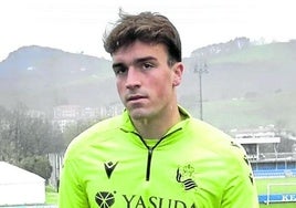 Luken Beitia en un entrenamiento en Zubieta.