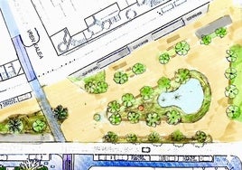 Los vecinos del Centro plantean una plaza de Zaragoza con más zonas verdes y un estanque