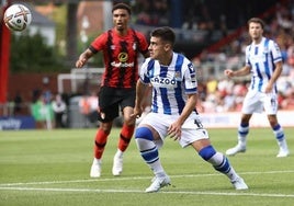 Barrene, en el amistoso ante el Bournemouth de hace tres años