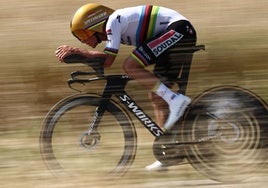 Evenepoel, en la crono de ayer en Saint-Péray.