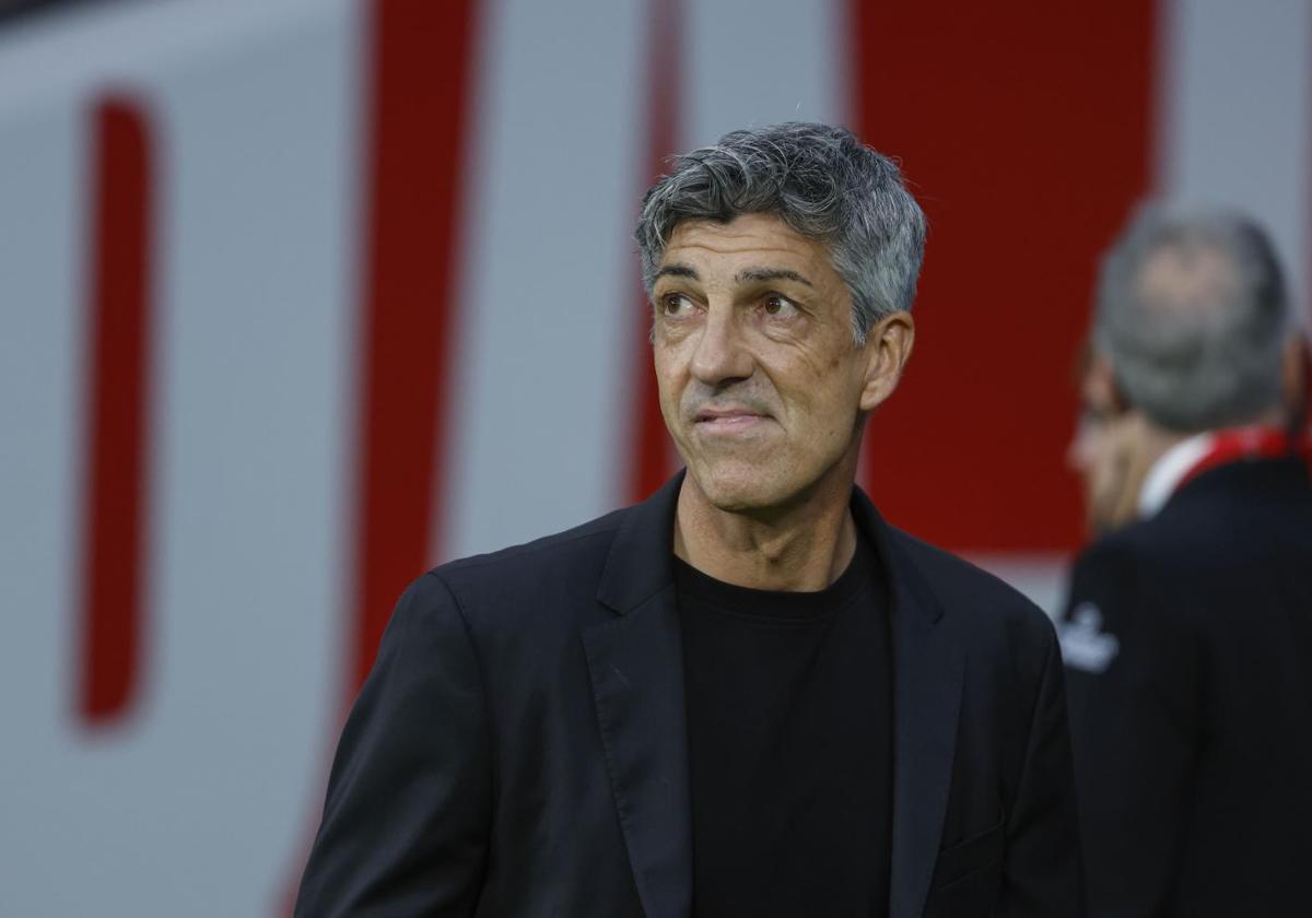 Imanol Alguacil, antes del partido contra el Atlético de Madrid