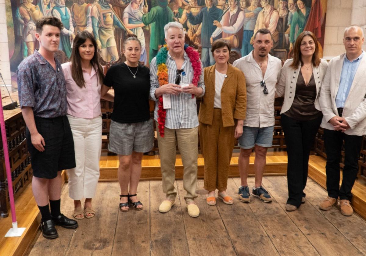 Imagen del acto de reconomiento a Fernando Telletxea Oscoz 'Fama', que resultó emotivo.