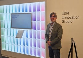 Mikel Díez, en el IBM Innovation Studio, situado en el centro de Manhattan.