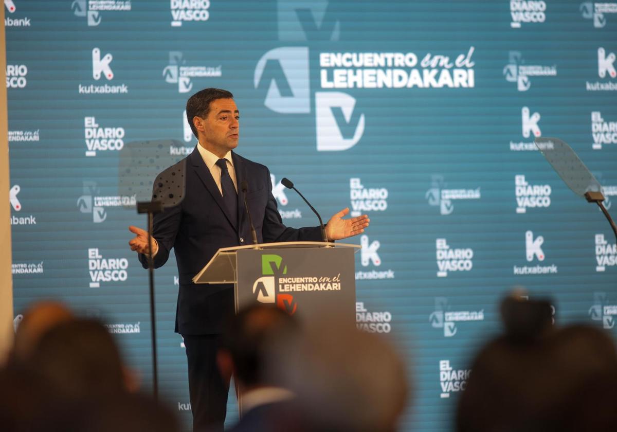 El lehendakari Imanol Pradales este viernes en la sede de El Diario Vasco.