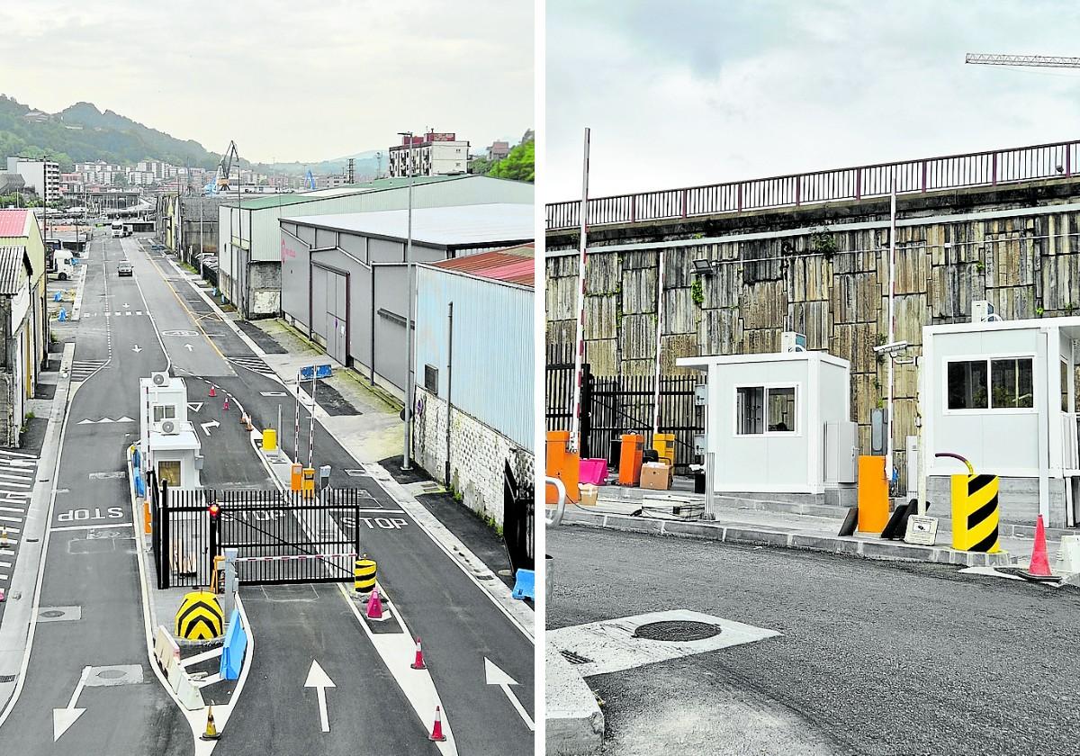 Sobre esta línea, el nuevo acceso habilitado en La Herrera. A la derecha, el habilitado en la zona más próxima a Lezo.