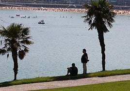 Buscando la sombra en Donostia donde se esperan jornadas muy calurosas.