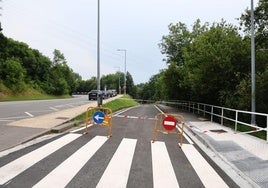 El acceso rodado a Illunbe, listo para su apertura esta tarde.