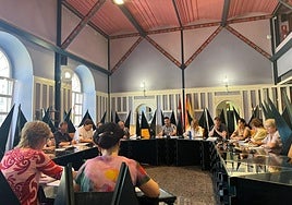 Imagen del Pleno celebrado el miércoles, en el que se excusó la ausencia de Rosa Maiza y Josu Aztiria.