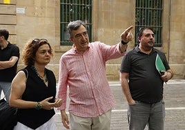 El presidente del EBB Aitor Esteban, este sábado en un acto del partido en Pamplona.