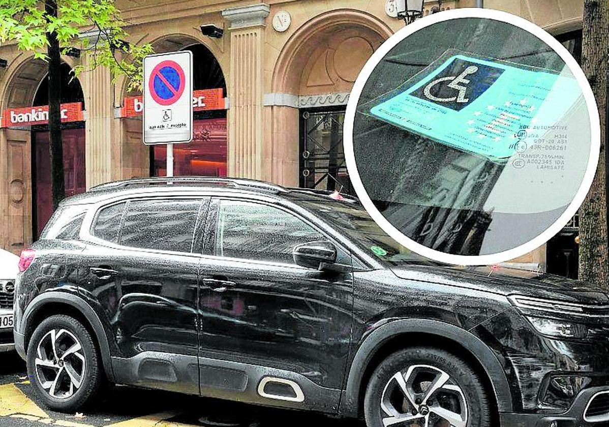 Una plaza reservada para personas con discapacidad en Donostia.