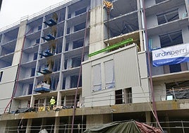 Obras de construcción de viviendas en Eibar.