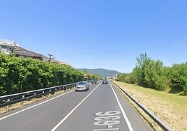 Tramo de la carretera GI-636 a la altura de Irun.