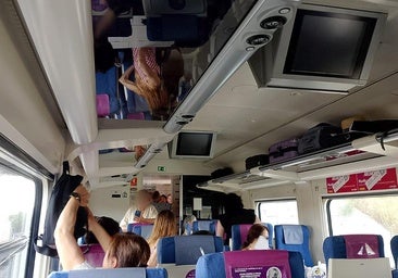 «Llevamos más de hora y media atrapados en el tren en Burgos a casi 40 grados»