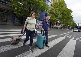 Varios turistas en Donostia