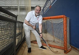 José María Barrachina, en el Gasca, recinto donde el equipo de hockey sobre patines juega a lo largo de la liga regular.