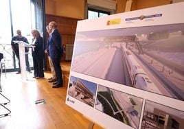 Presentación del acuerdo de construcción firmado este lunes para la estación de tren de Astigarraga.