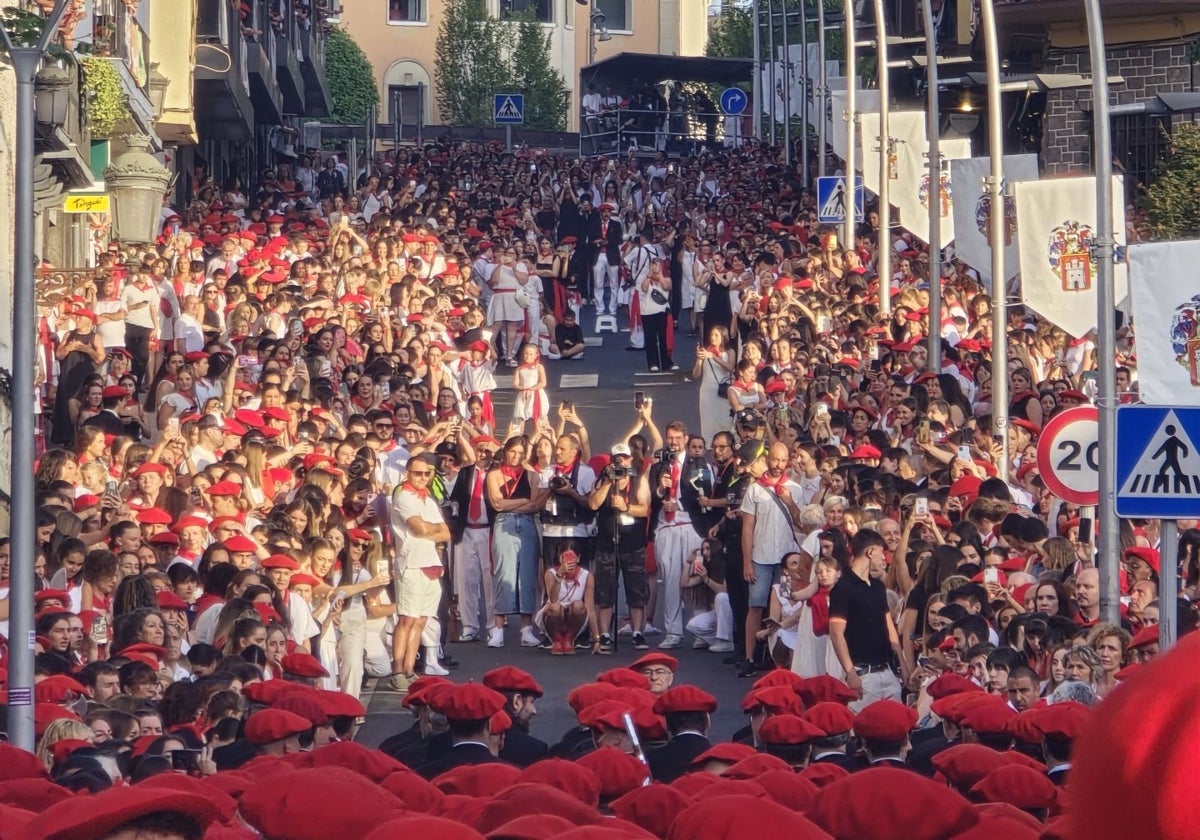 La Arrancada de este año del Alarde tradicional.