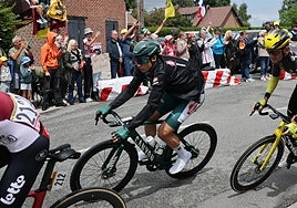 Philipsen, al inicio de la etapa de este lunes.