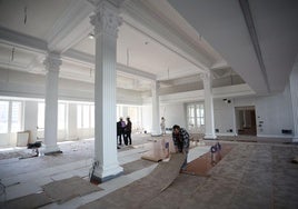 Interior de las futuras instalaciones de Udalinfo en la planta baja del Ayuntamiento.