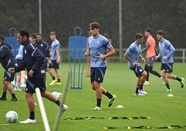 Urko González de Zárate durante el primer entrenamiento de la pretemporada.