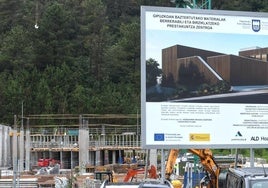 Obras del nuevo centro de reutilización de residuos de Eskuzaitzeta.