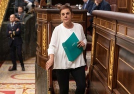 La portavoz de EH Bildu en el Congreso, Mertxe Aizpurua, durante el pleno de la pasada semana.