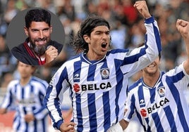 Sebastián 'loco' Abreu celebra un gol con la Real Sociedad en Anoeta.